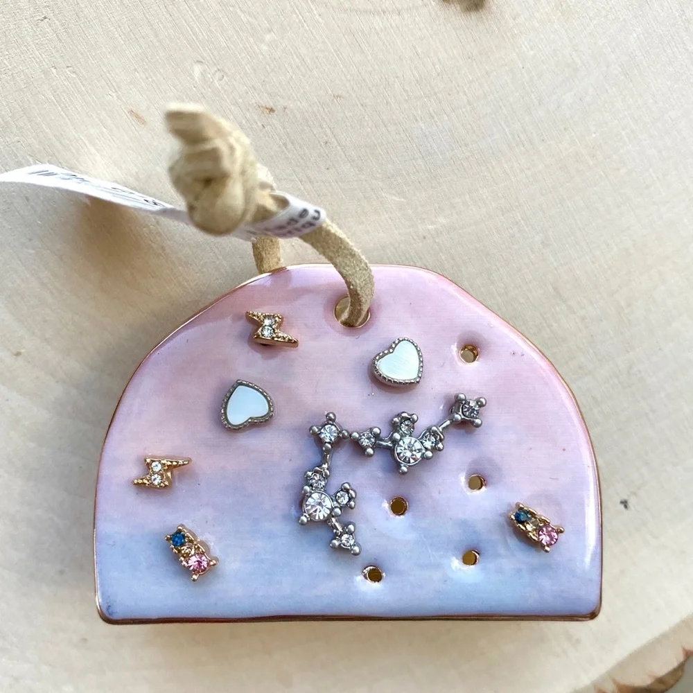 NWT Free People Dreamer Ceramic Stud Earring Set Gold Silver - Picture 9 of 16